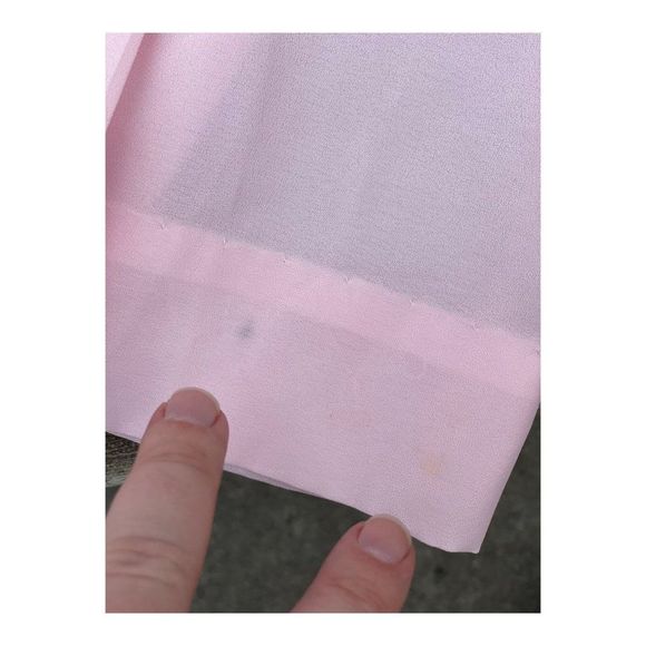 1950s Goosey Gander Pink Party Dress White Floral Embroidery Peter Pan Collar - Picture 15 of 16